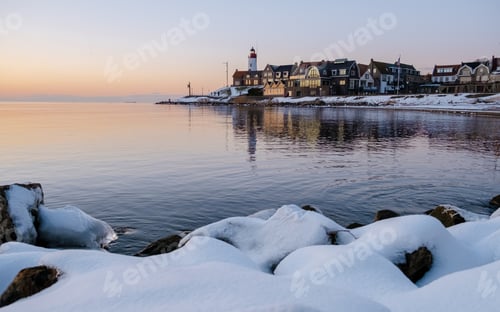 Preview: Lighthhouse of Urk Netherlands during sunset in the Netherlands