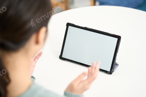Preview: Tablet screen making a video call