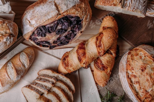 Preview: Bread in rustic table wood