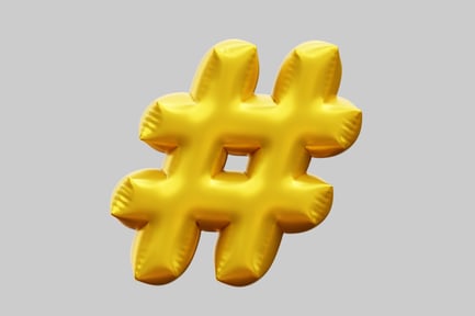Preview: Golden Hashtag Foil Balloon Symbol