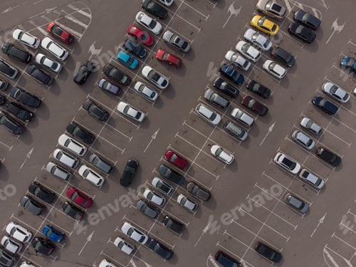 Preview: Aerial view of automobile parking