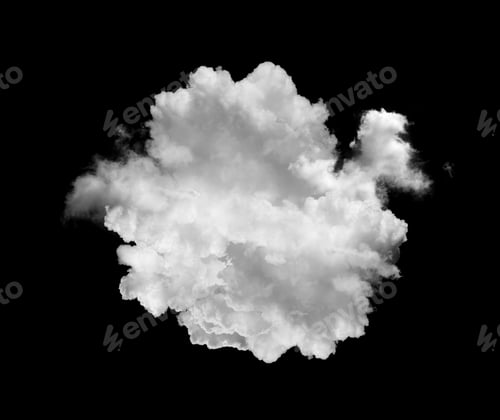 Preview: white clouds isolated on black