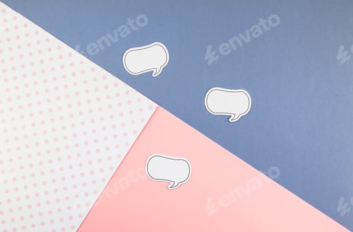 Preview: Blank paper bubble sticker notes mockup background