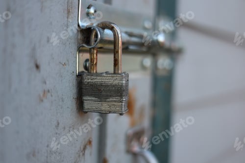 Preview: Closeup shot of rusty padlock
