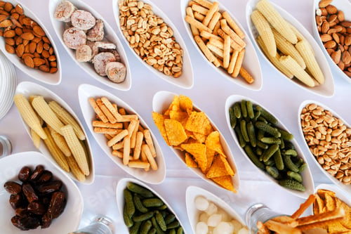Preview: Buffet snack appetizers top view
