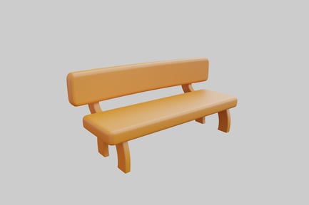 Preview: Retro bench with backrest