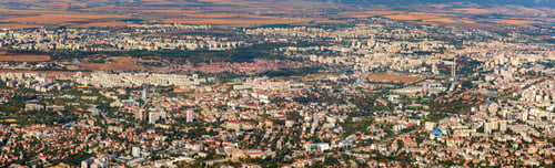 Preview: Stunning aerial view of the city Sofia, the capital of Bulgaria.. Panoramic view