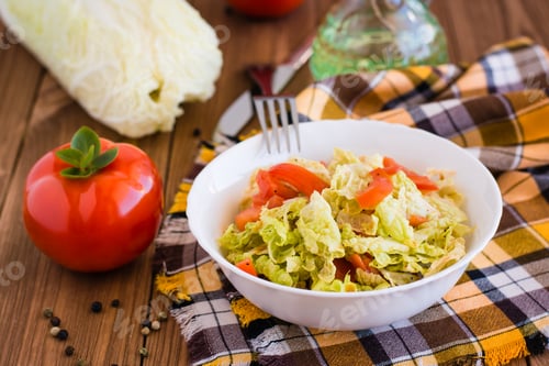 Preview: Salad of tomatoes and Peking cabbage with vegetable oil