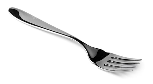 Preview: Silver dining fork isolated on white background