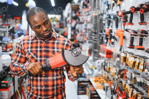 Preview: African American man in a hardware store