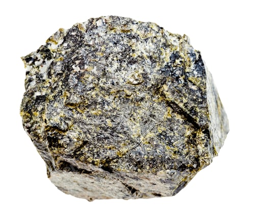 Preview: raw diopside mineral isolated on white