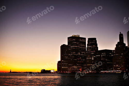 Preview: New York buildings lit up at night