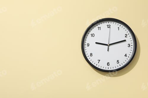 Preview: Concept of time change with clock on beige background