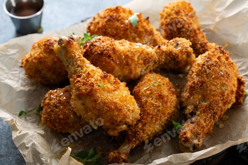 Preview: Panko breaded fried chicken drumsticks