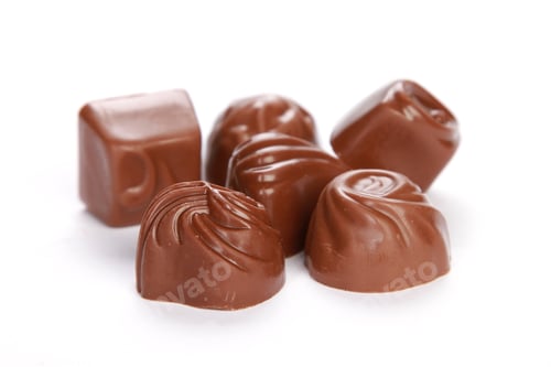 Preview: Closeup shot of chocolate candy isolated on a white background