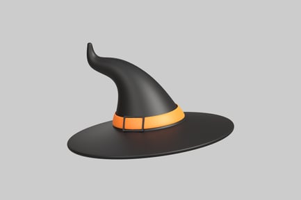 Preview: Classic Pointed Witch Hat with Buckle