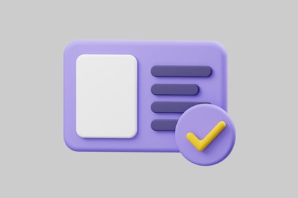 Preview: Purple card with white rectangle and dark purple ovals.