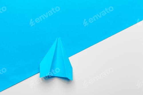Preview: Business leadership ,financial concept. Blue paper plane