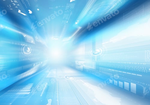 Preview: Digital Blue Background Image With Technology Symbols