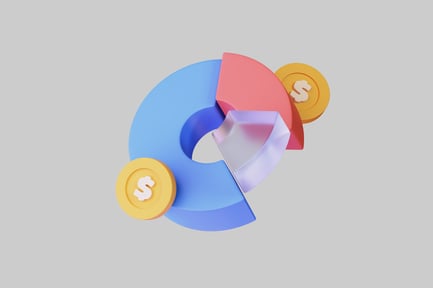 Preview: Financial chart donut with coins