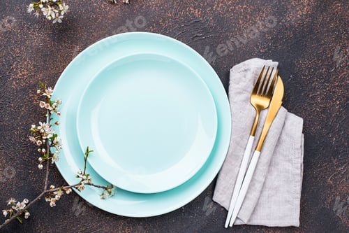 Preview: Spring table setting with blooming branch