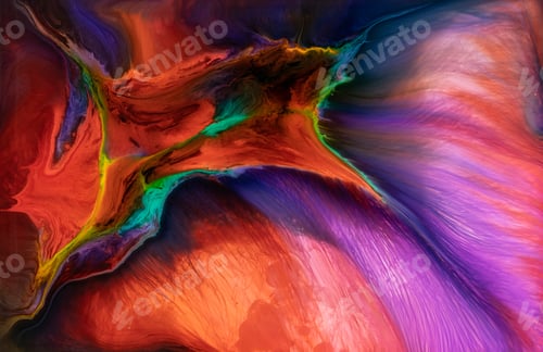 Preview: Abstract flow of liquid paints in mix