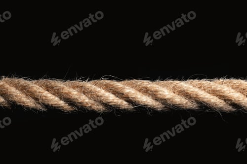 Preview: Strong nautical cotton rope on black background
