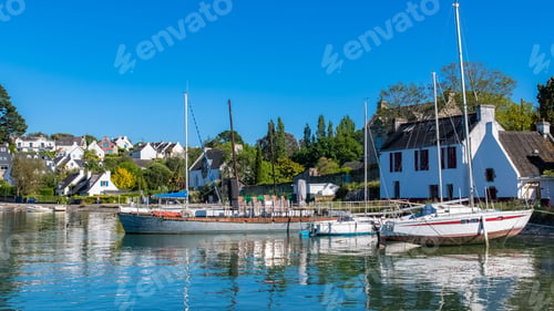 Preview: Brittany, Ile aux Moines island, the typical harbor in summer