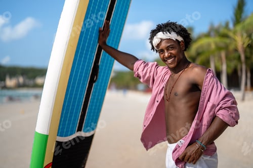Preview: Sunny beach vibes with stand-up paddle boarding. Enjoying the waves, fitness, and summer adventure
