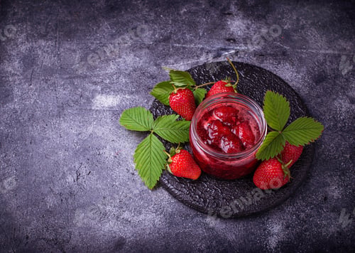 Preview: Strawberry jam in jar