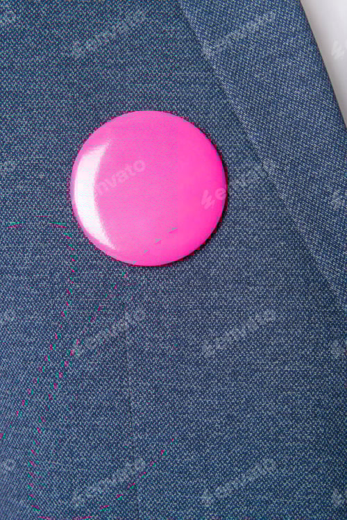 Preview: Pink brooch on blue blazer