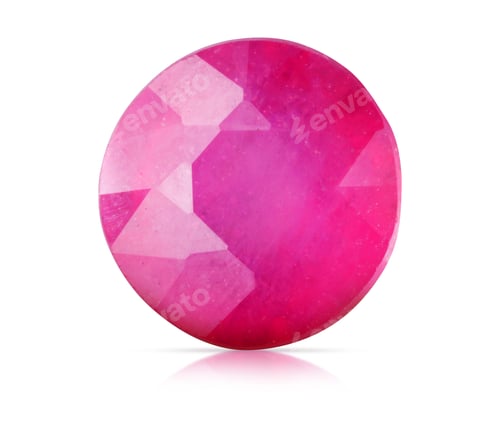 Preview: One pink shiny gemstone isolated on white