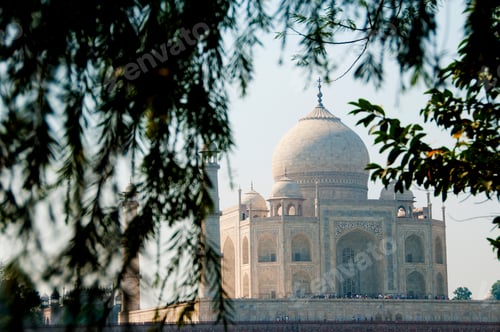 Preview: Taj Mahal as seen from across the Yamuna River, Agra, India.