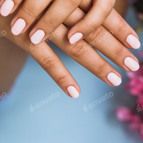 Preview: Beautiful woman's nails with beautiful pink manicure