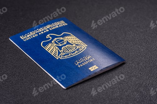 Preview: Physical paper international passport of a citizen of the United Arab Emirates