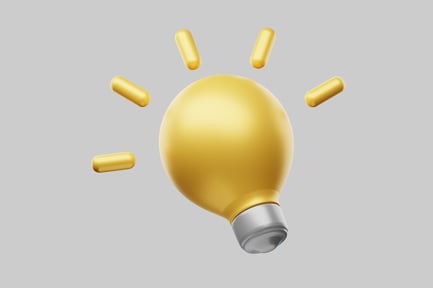 Preview: Abstract gold lightbulb with rays