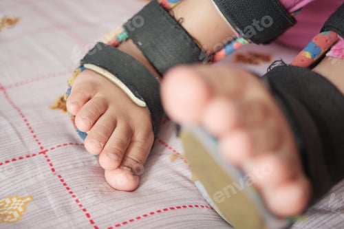 Preview: Child cerebral palsy disability, legs orthosis.