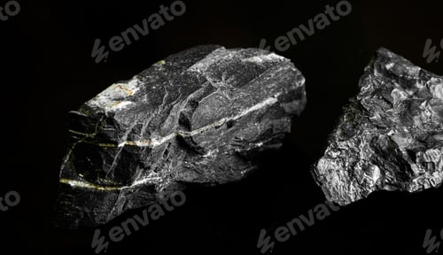 Preview: Macro Close up image of raw material Manganese Ore rock isolated