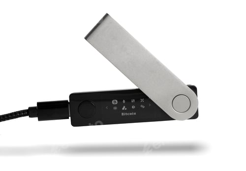 Preview: Cryptocurrencey hardware wallet for safety storage of digital money isolated over white background