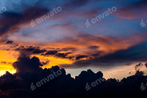 Preview: colorful dramatic sky with cloud at sunset