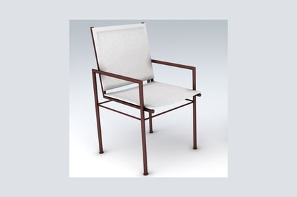 Preview: Modern armchair with dark frame and light upholstery