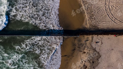 Preview: Aerial view of the border line Mexico and USA.