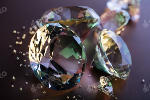 Preview: selective focus of pure diamonds on brown background