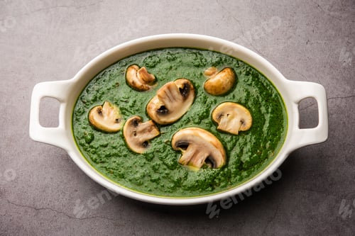 Preview: Palak Mushroom is an Indian curry dish