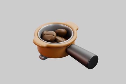 Preview: Espresso portafilter with coffee beans