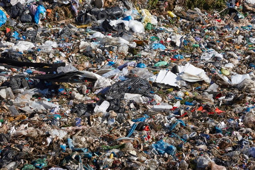 Preview: Open air garbage dump. Plastic waste pollution. Global warming. Climate