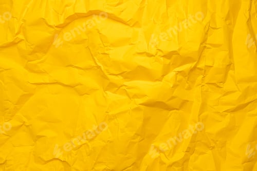 Preview: Yellow paper texture background. Crumpled paper abstract shape background with space paper for text