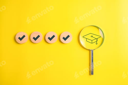 Preview: education icon and graduate cap concept. person graduation icon. High quality photo