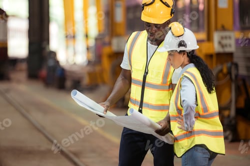 Preview: Railway technicians and engineers, Inspect the trains in train repair station