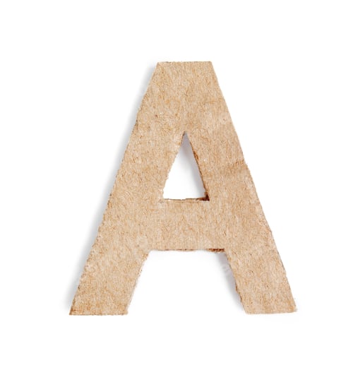 Preview: Letter A made of cardboard isolated on white